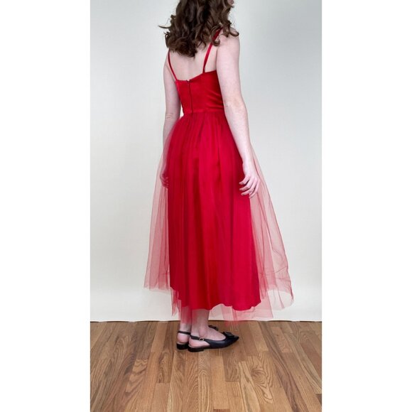 Rare Gunne Sax Vintage Midi Maxi Tulle Dress Romantic Whimsigoth Wedding Guest - Picture 4 of 11